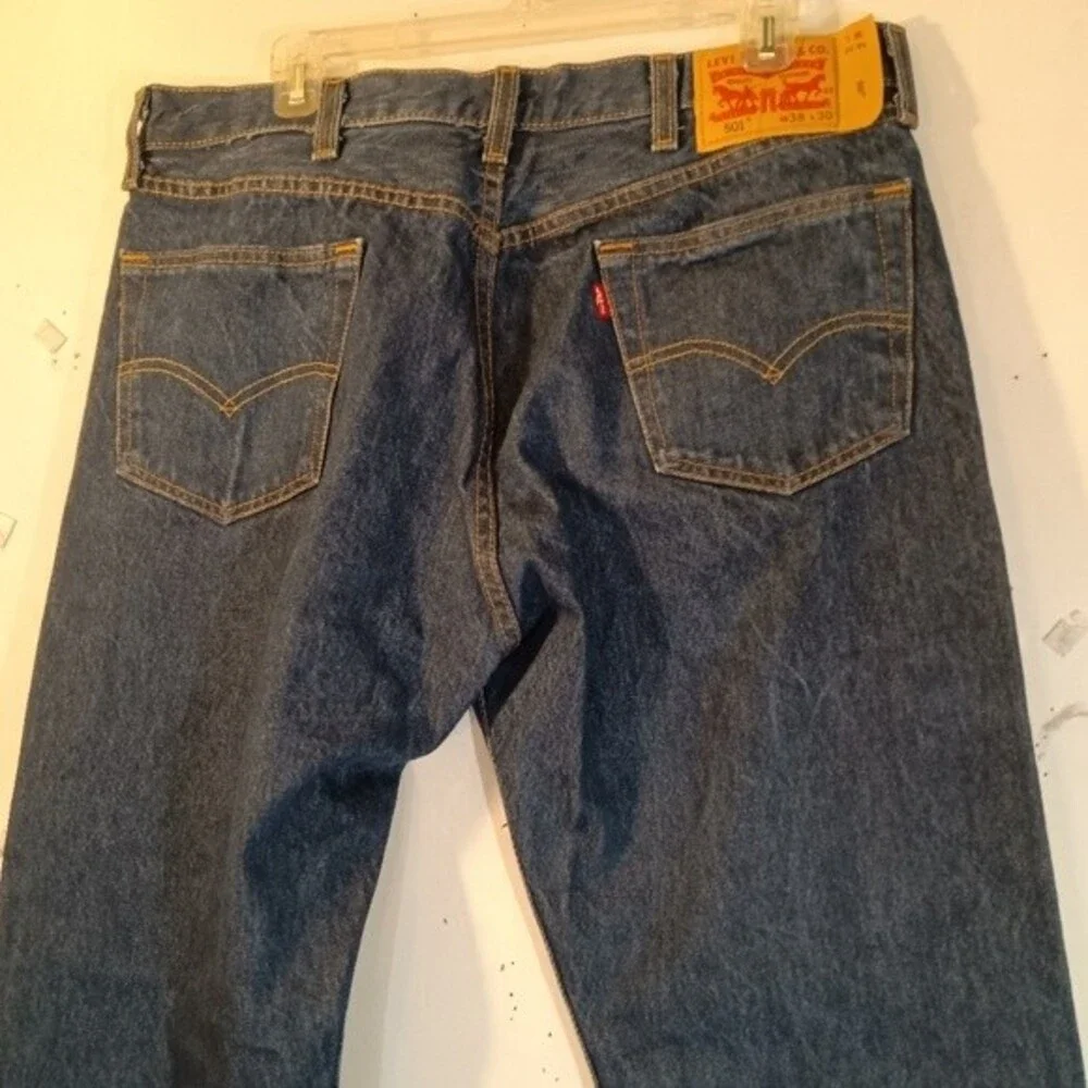 Levi's 501 Mens Button Fly Dark Wash Jeans sz 38/30